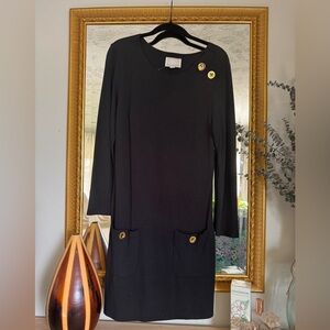 Sail to Sable Black Long Sleeve Dress